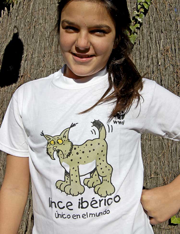 camiseta ilustrada lince ibérico niña 