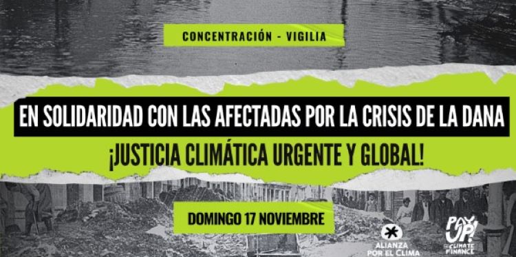 Vigilia en solidaridad con las afectadas por la crisis de la DANA: “Justicia climática urgente y global”