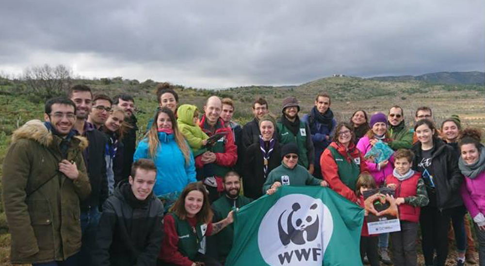 Grupo Local de voluntariado en Valencia durante la Plantación en Red
