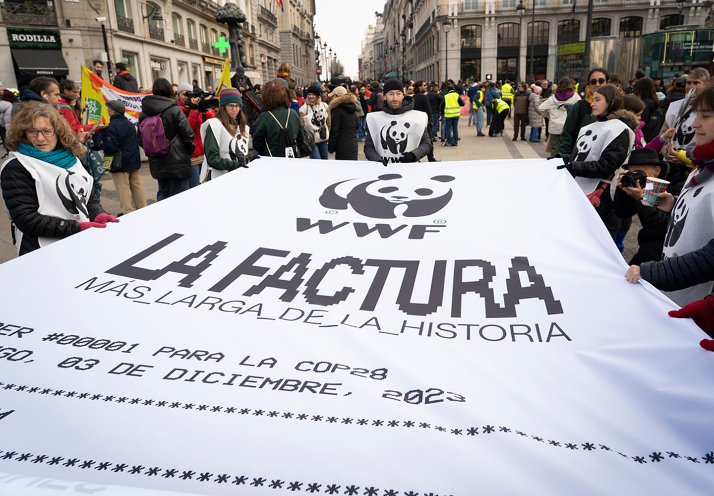 Wwf Inicios Durante la manifestación con motivo de la COP 28, del 3 de diciembre en ...