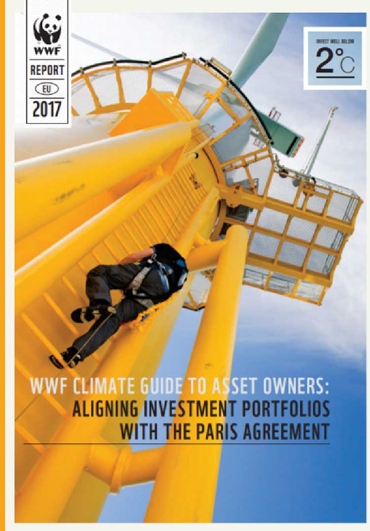 Portada del informe: WWF Climate Guide to asset owners: aligning portfolios with the Paris Agreement 